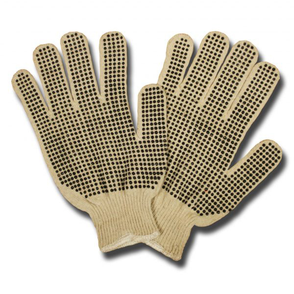 String Knit Gloves SZ LG Double Dot 12/Pkg