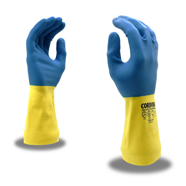 Cordova 4300 Gloves SZ 10 28 Mil Premium Unsupported Blue & Yellow