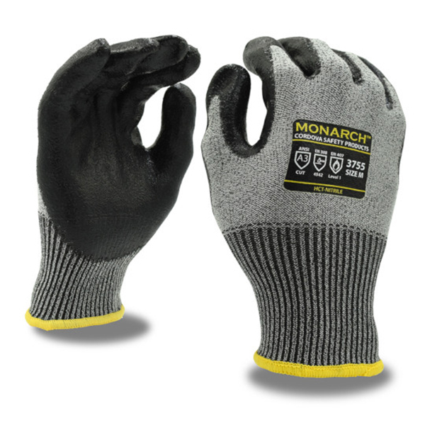 Cordova Gloves 3755 SZ 5X Monarch-HCT A3 Grey & Black PR