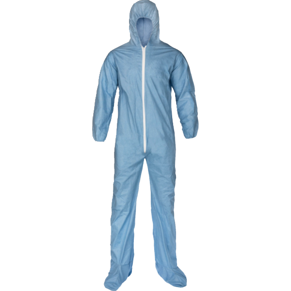 Lakeland Pyrolon® Plus 2 FR Coverall Large Blue With Hood & Boots Elastic Wrists
