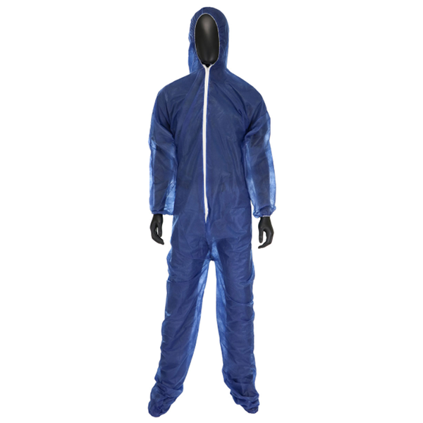 Poly-Pro Coverall 4X-Large with Hood & Boots Blue
