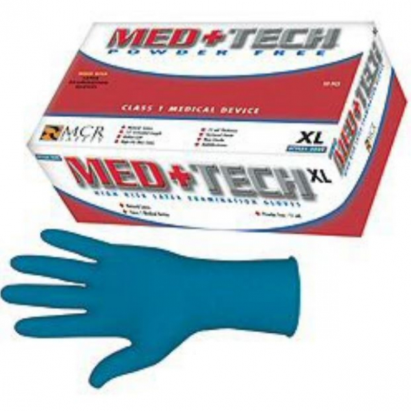 MCR Safety® 5048 Gloves Latex SZ XL Blue 15 Mil 50/Box Powder Free