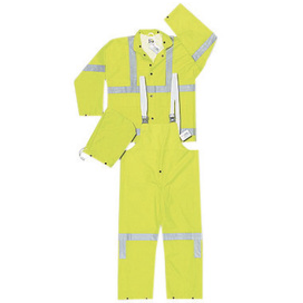 MCR Safety® High visibility 3 Piece Rain Suit X-Large Lime