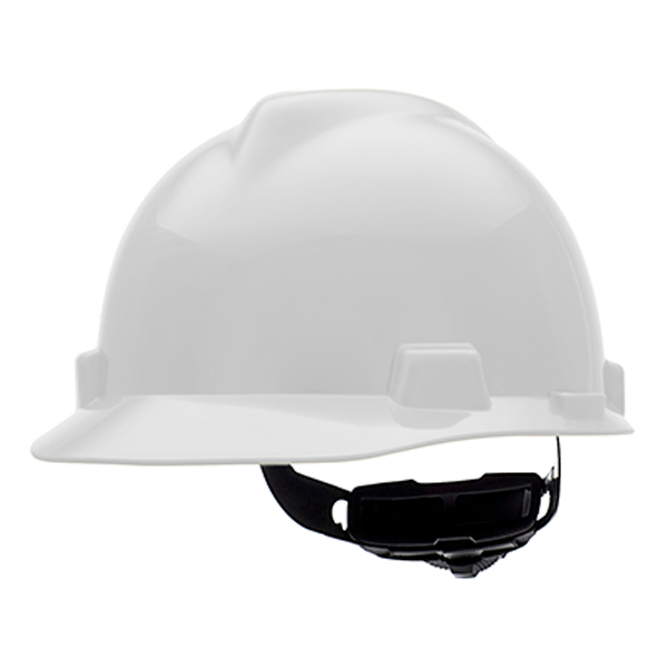 MSA® V-Gard Hard Hat White Cap-Style Fas-Trac Suspension
