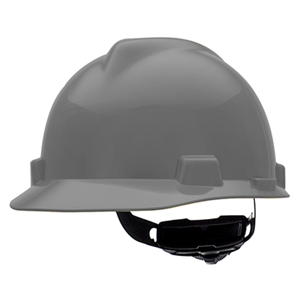 MSA® V-Gard Hard Hat Gray Cap-Style Fas-Trac Suspension