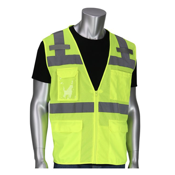 PIP Surveyors Vest ANSI Type R Class 2 Lime Size M 2" Reflective Tape