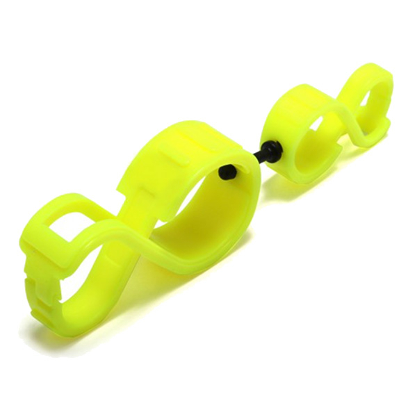 Glove Clip Plastic Swivel Yellow w/ Rubber Post