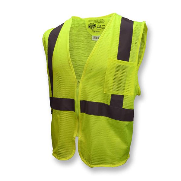 Radians SV25-2 Safety Vest ANSI Class 2 Level 2 Self Extinguishing Size M Lime