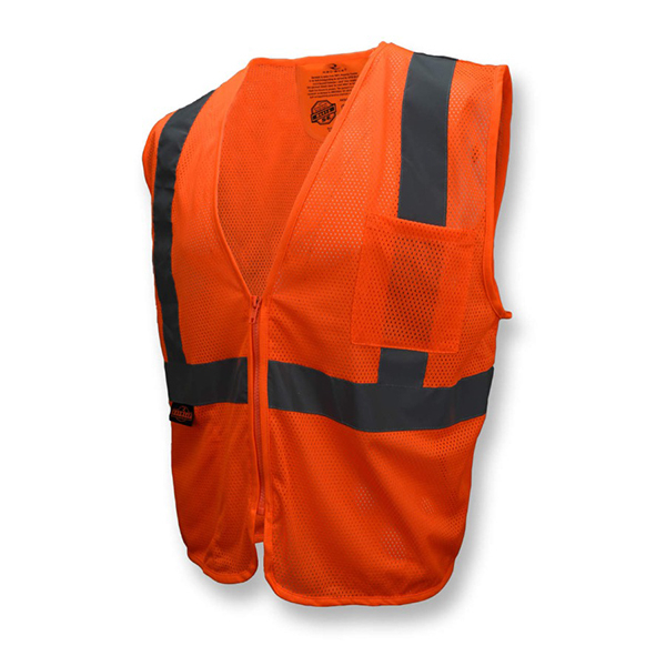 Radians SV25-2 Safety Vest ANSI Class 2 Level 2 Self Extinguishing Size M Orange