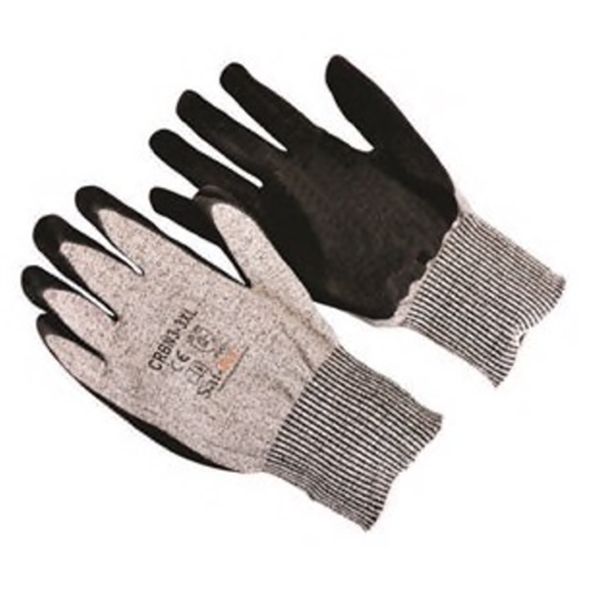 Seattle Glove CRBN3 SZ LG Black & Gray A5 Nitrile Palm Coated