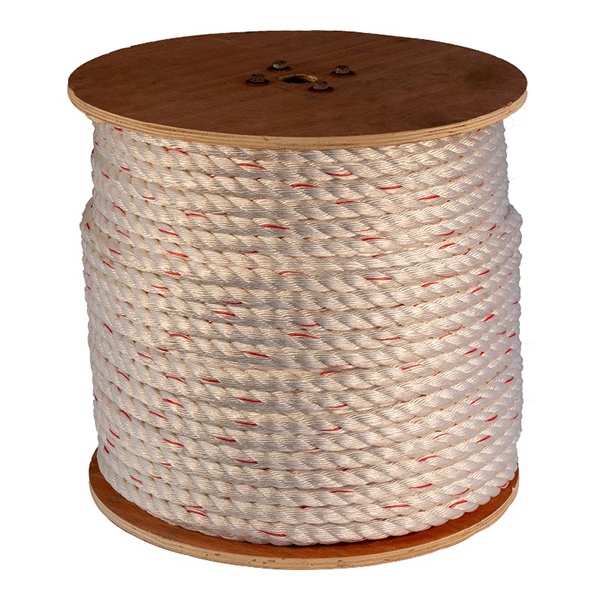 Rope Poly Dacron 5/8" x 600' White w/ Red