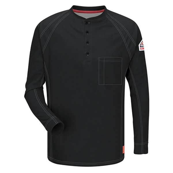 iQ Series Comfort Knit FR Henley Large Black